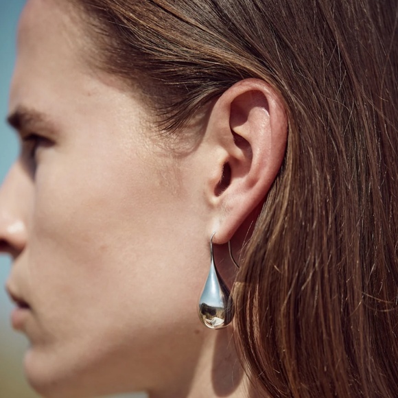 NEW/NEVER WORN Sterling Silver Large Drop Earrings - Picture 5 of 6